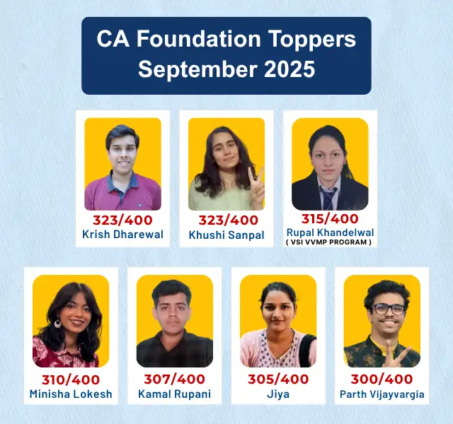 CA Foundation Toppers Sept. 2025 From VSI Jaipur CA Foundation Toppers Sept. 2025 From VSI Jaipur