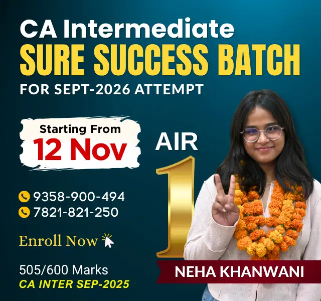 Sure Success Batch CA Intermediate for Sept. 2026 Sure Success Batch CA Intermediate for Sept. 2026