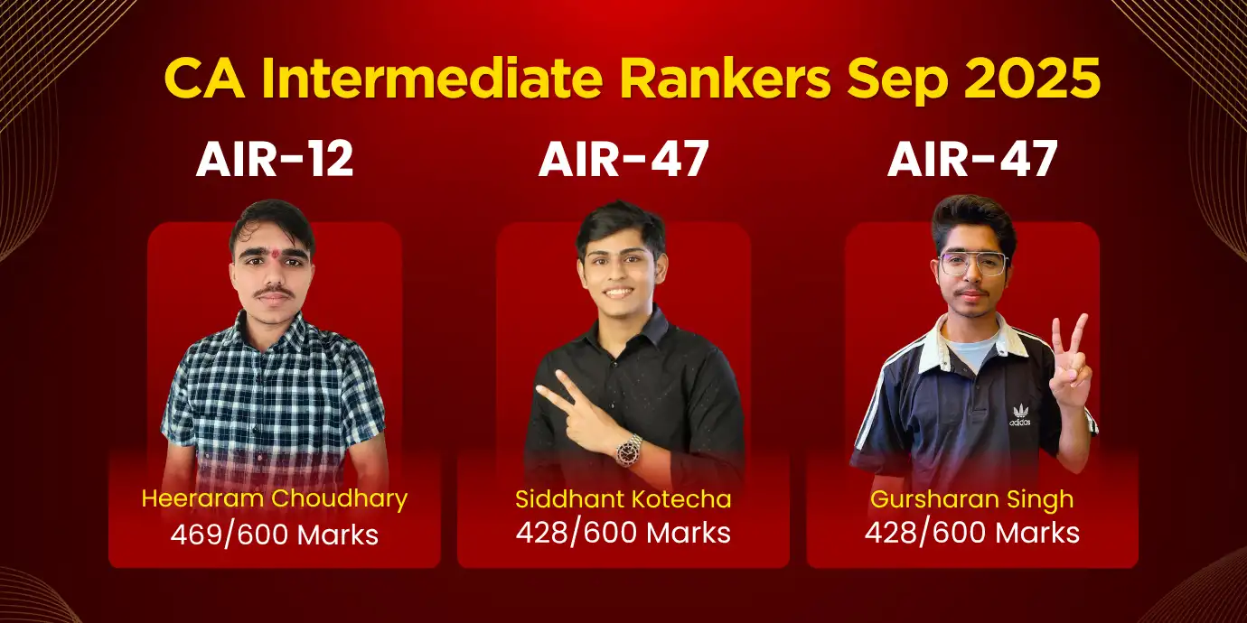 All India Rankers of CA Intermediate September 2025 All India Rankers of CA Intermediate September 2025