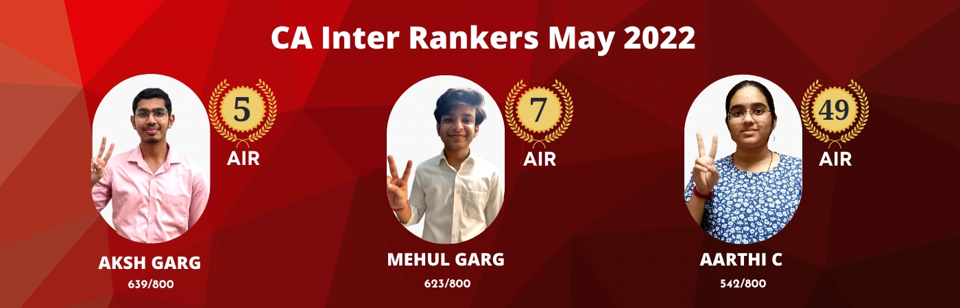 VSI All India Ranker in CA Inter May 2022