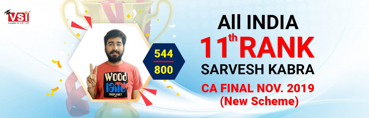 All India Rank 11th from VSI in CA Final Nov 2019