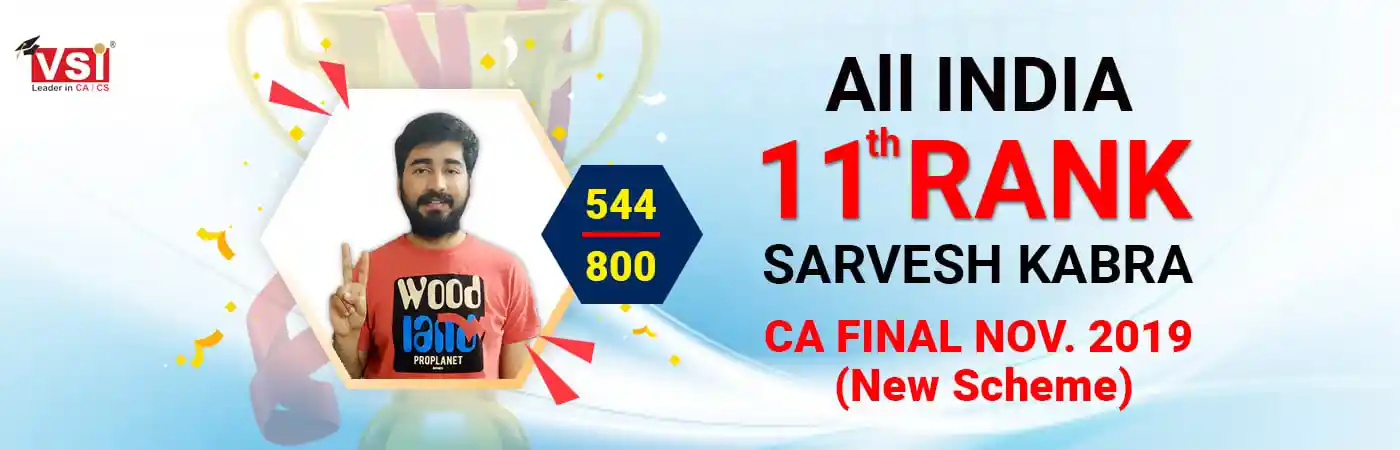 All India Rank 11th from VSI in CA Final Nov 2019