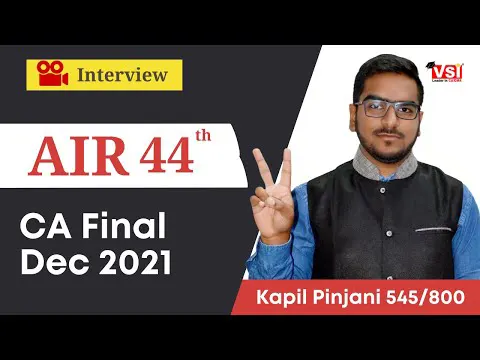CA Final AIR 44 Ranker Kapil Pinjani Interview with Dr. CA R.C. Sharma Sir