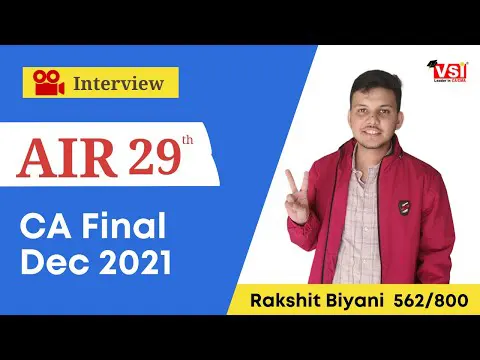 All India 29th Ranker in CA Final November 2021 - Rakshit Biyani's Interview
