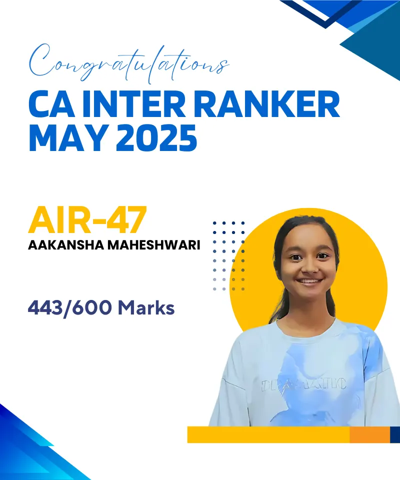 Aakansha Maheshwari AIR 47 Ranker in CA Intermediate May 2025