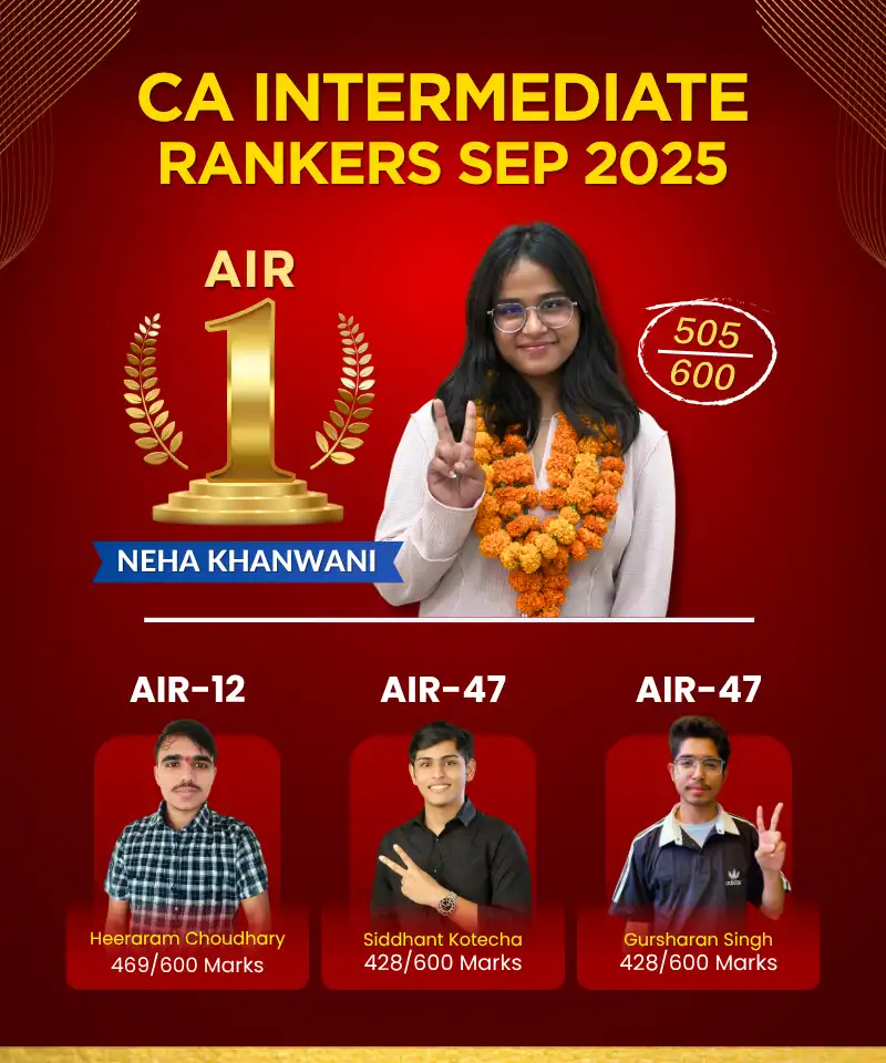 Neha Khanwani AIR 1st Ranker in CA Intermediate Sept 2025