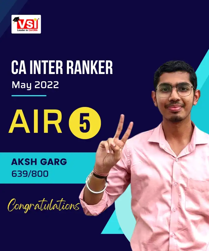 Aksh Garg All India 7 Rank in CA Inter May 2022