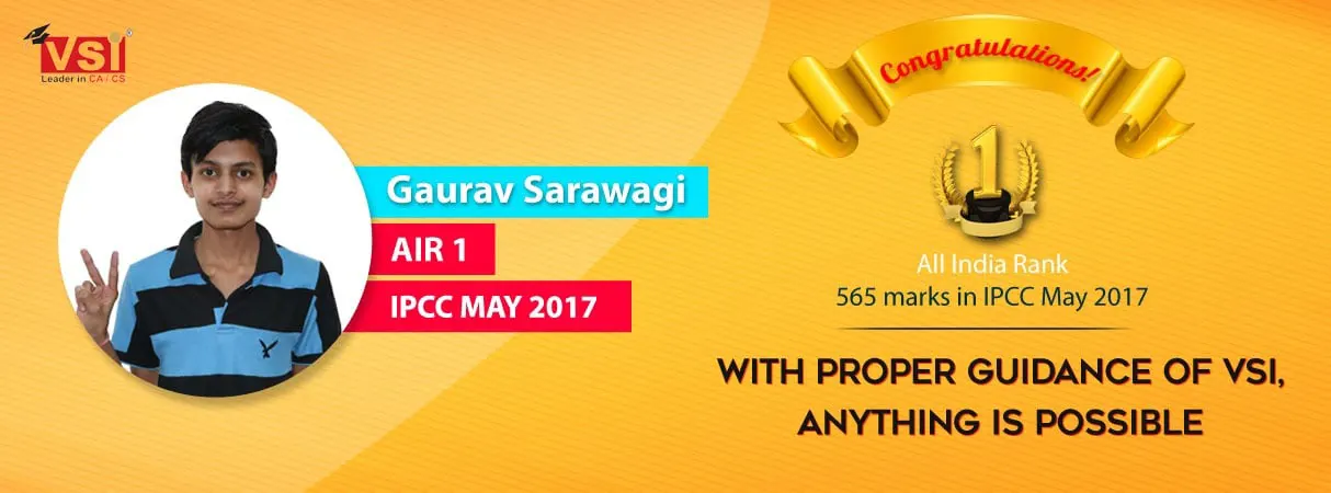 Gaurav Sarawagi AIR in CA IPCC May 2017