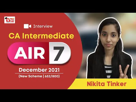 CA Intermediate AlR-7 in Dec 2021 Attempt - Nikita Tinker Interview with Dr. CA R.C. Sharma Sir