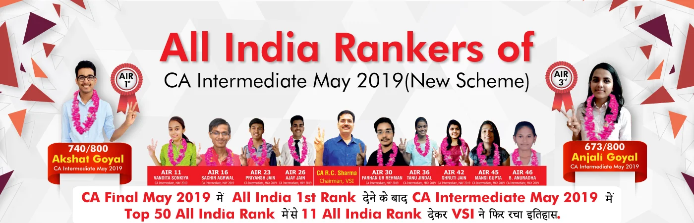 Students of CA Intermediate Coaching classes who got All India Ranks