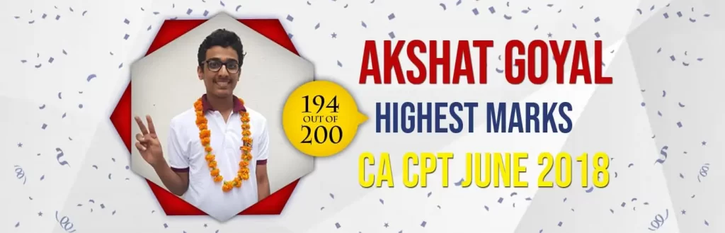 Akshat Goyal from CA Foundation Coaching got Ever-highest marks