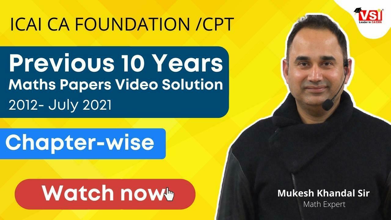 CA Foundation previous year question papers and answers of Maths