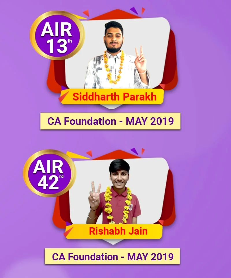 CA Foundation May 2019 Rankers of VSI Jaipur 
