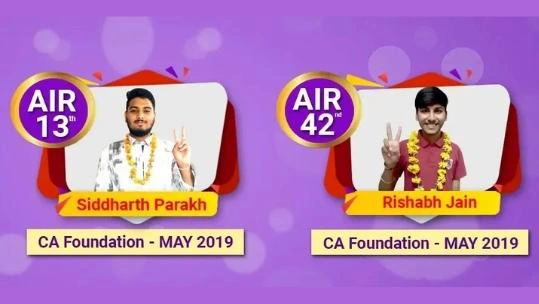 May 2019 Rankers Siddharth Parakh and Rishabh Jain from VSI Foundation Classes