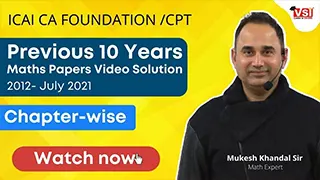 CA Foundation previous year question papers and answers of Maths