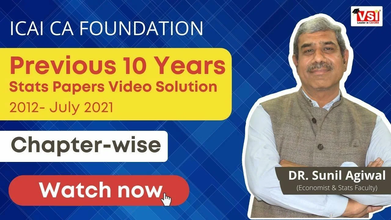 CA Foundation Stats Solutions Videos of past 10 year papers