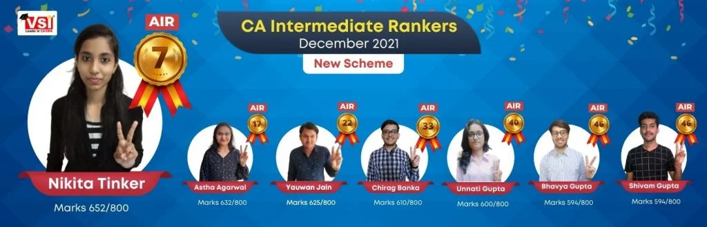 CA Intermediate Rankers of Dec 2021