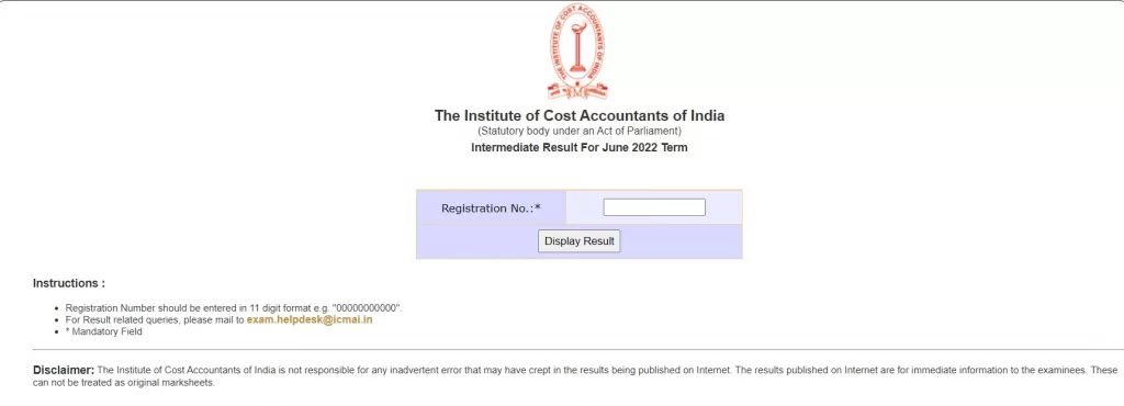 Checking the ICMAI CMA June 2022 Result