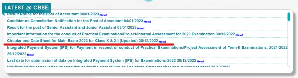 Downloading the 12th Boards Timetable 2023 pdf