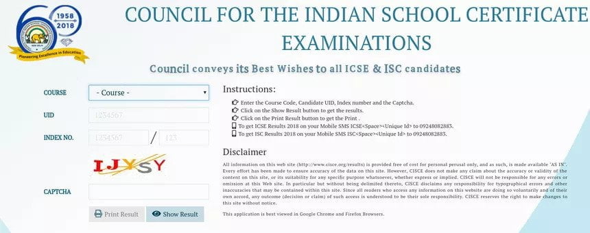ISC 12th Result 2020 Online