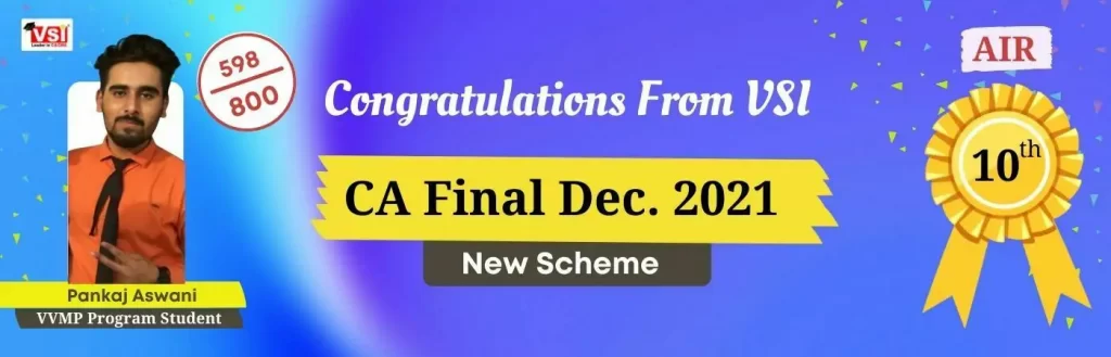 VSI CA Final 10th Ranker Pankaj