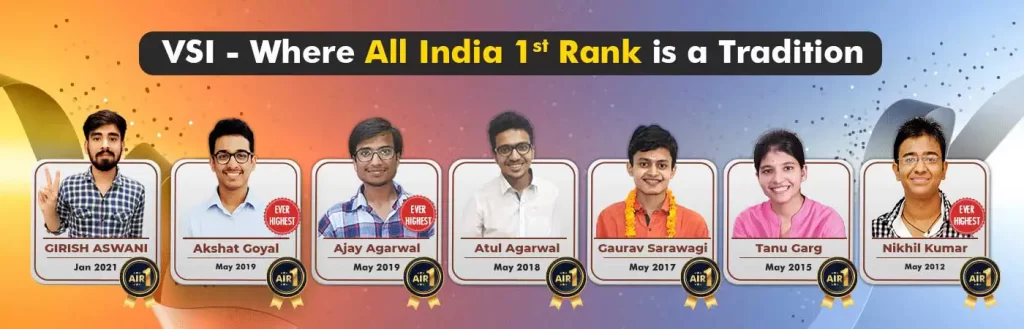 VSI All India 1st Rankers