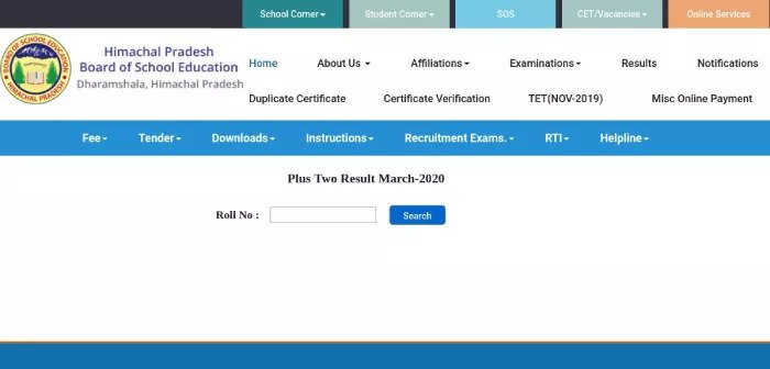Check HPBOSE 12th Result 2022 online 