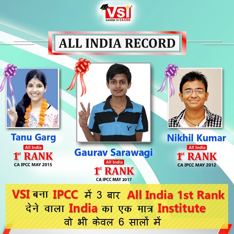 vsi ca ipcc all india 3 records