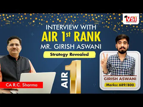 Exclusive Interview with Girish Aswani All India Rank 1st In CA Intermediate (New) Jan 2021