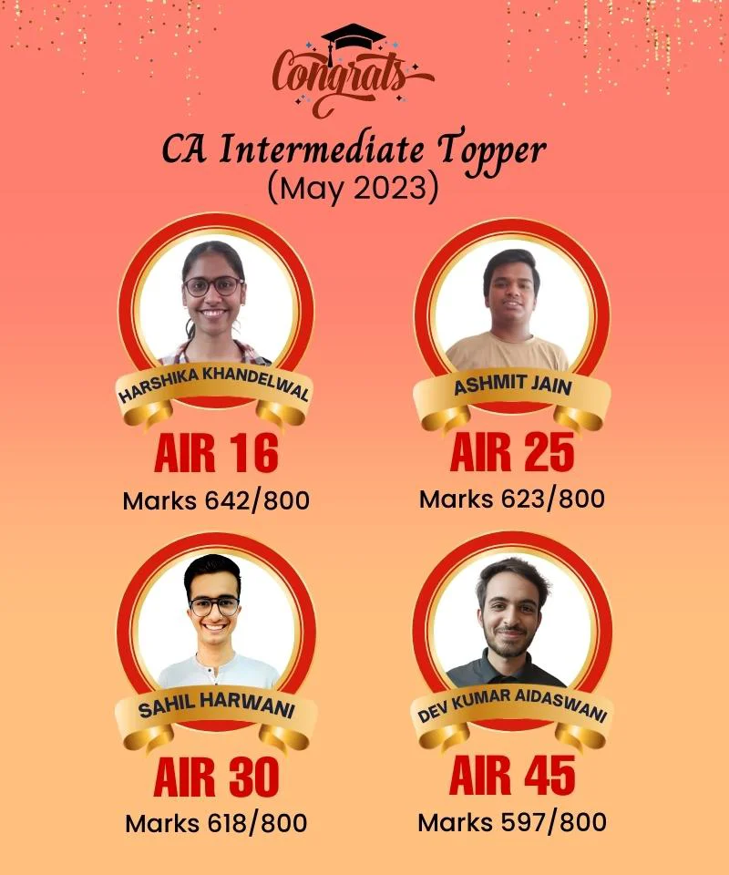 VSI CA Intermediate Result May 2023 Toppers