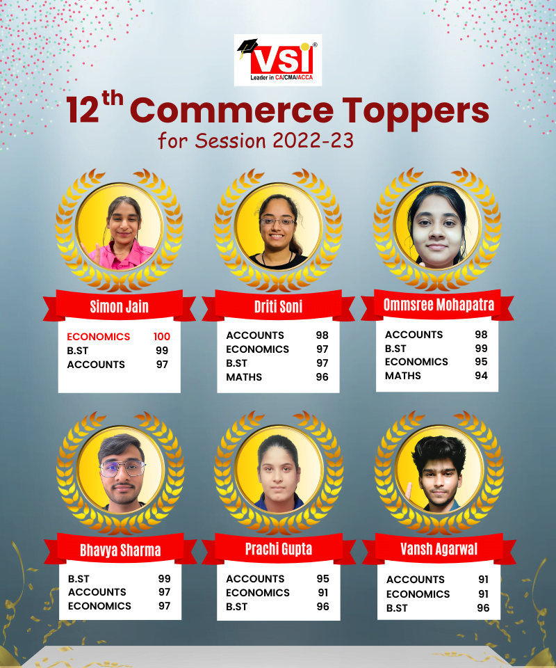VSI Jaipur Class 12th Commerce Toppers