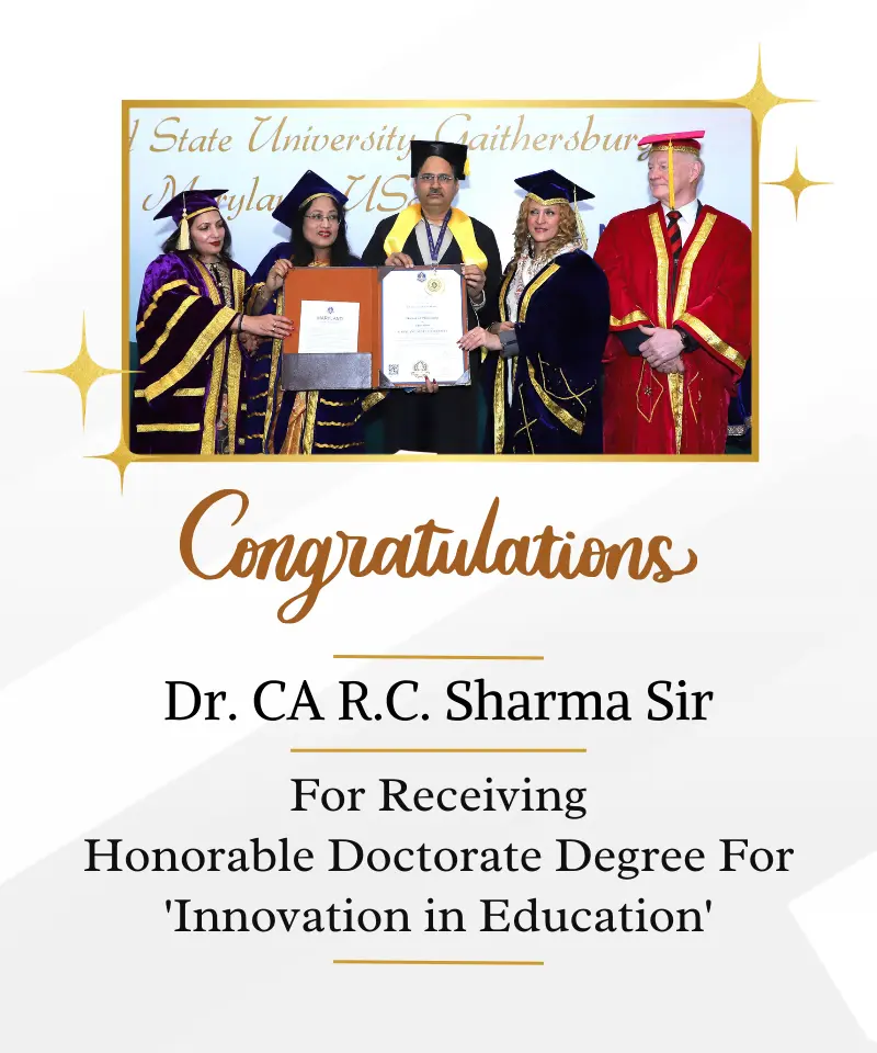 Dr. CA RC Sharma Sir Receiving Doctorate Degree for Innovation In Education 