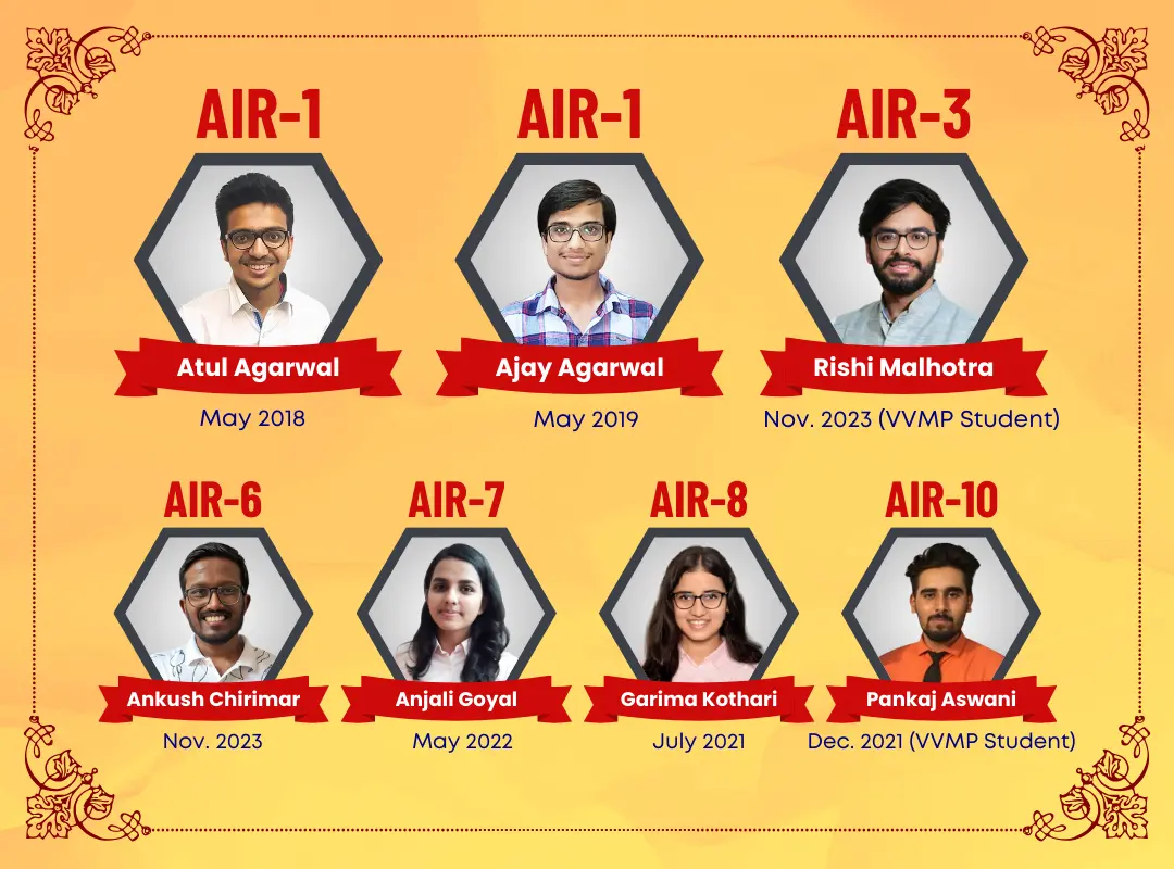 VSI CA Final All India rankers