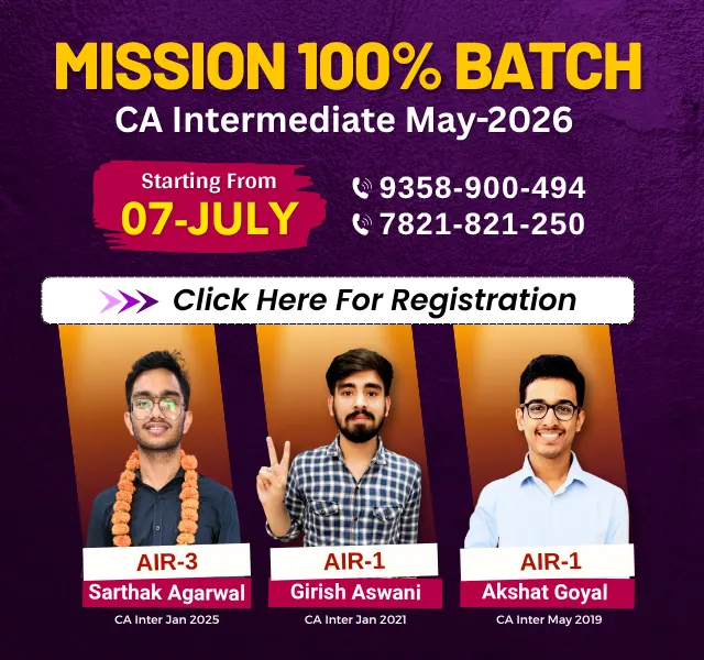 Mission 100% Batch CA Intermediate for May 2026