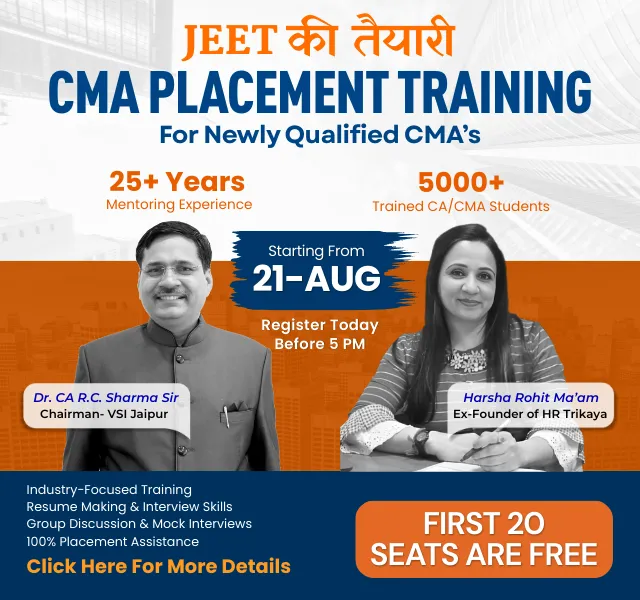 Placement & Training Programme for CMA Qualified Students
