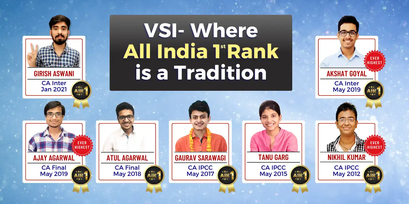 VSI All India 1st Rankers