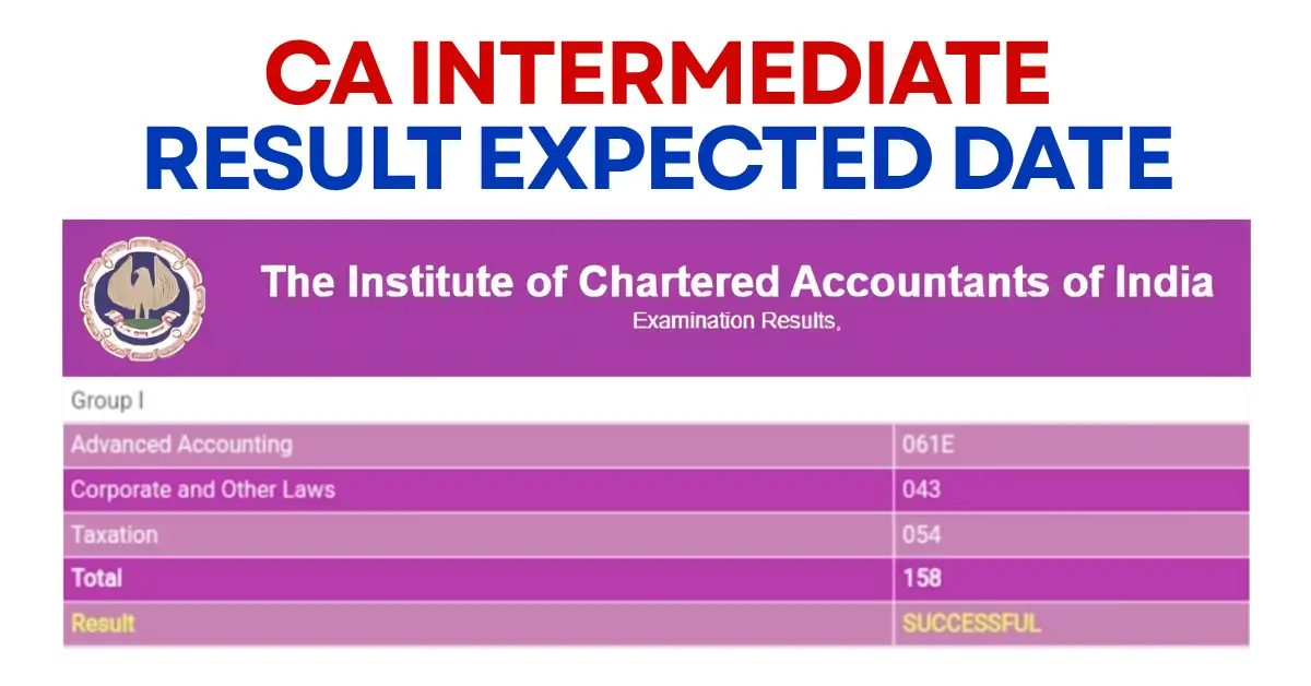 CA Inter Result September 2025 Expected Date