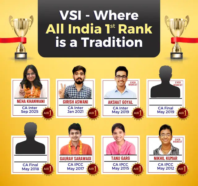 VSI All India 1st Rankers