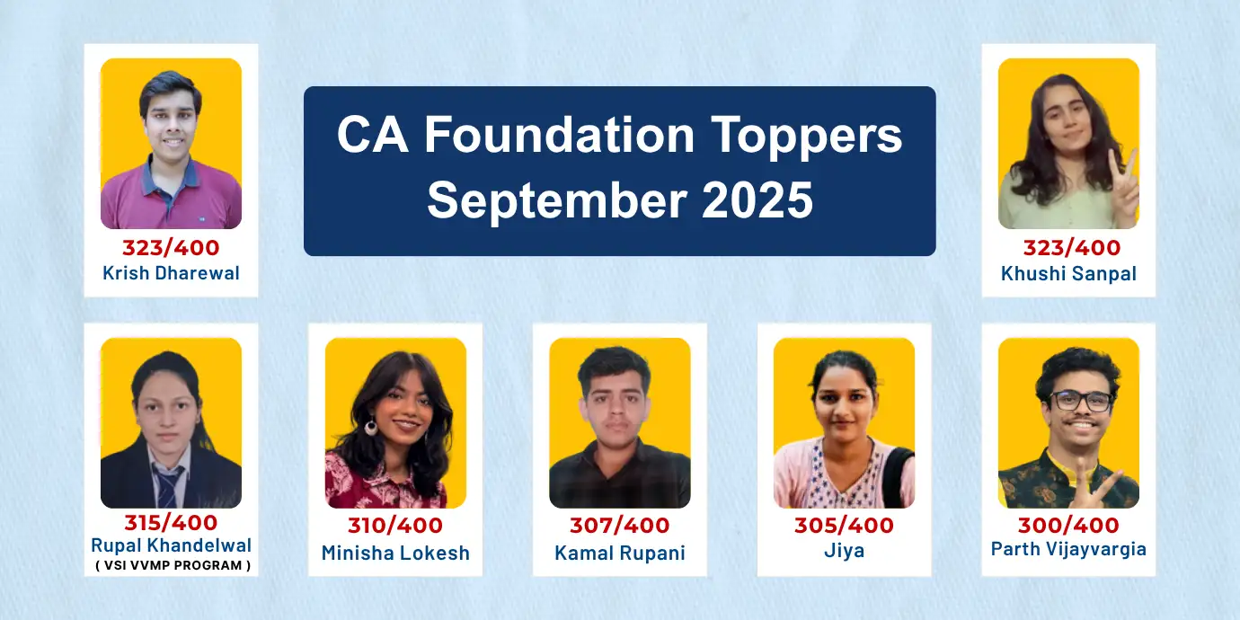 All Toppers of CA Foundation September 2025 From VSI Jaipur