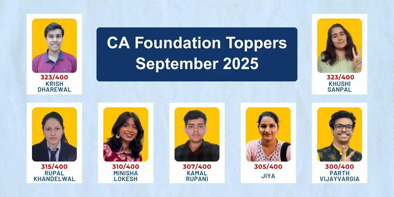 All Toppers of CA Foundation September 2025 From VSI Jaipur