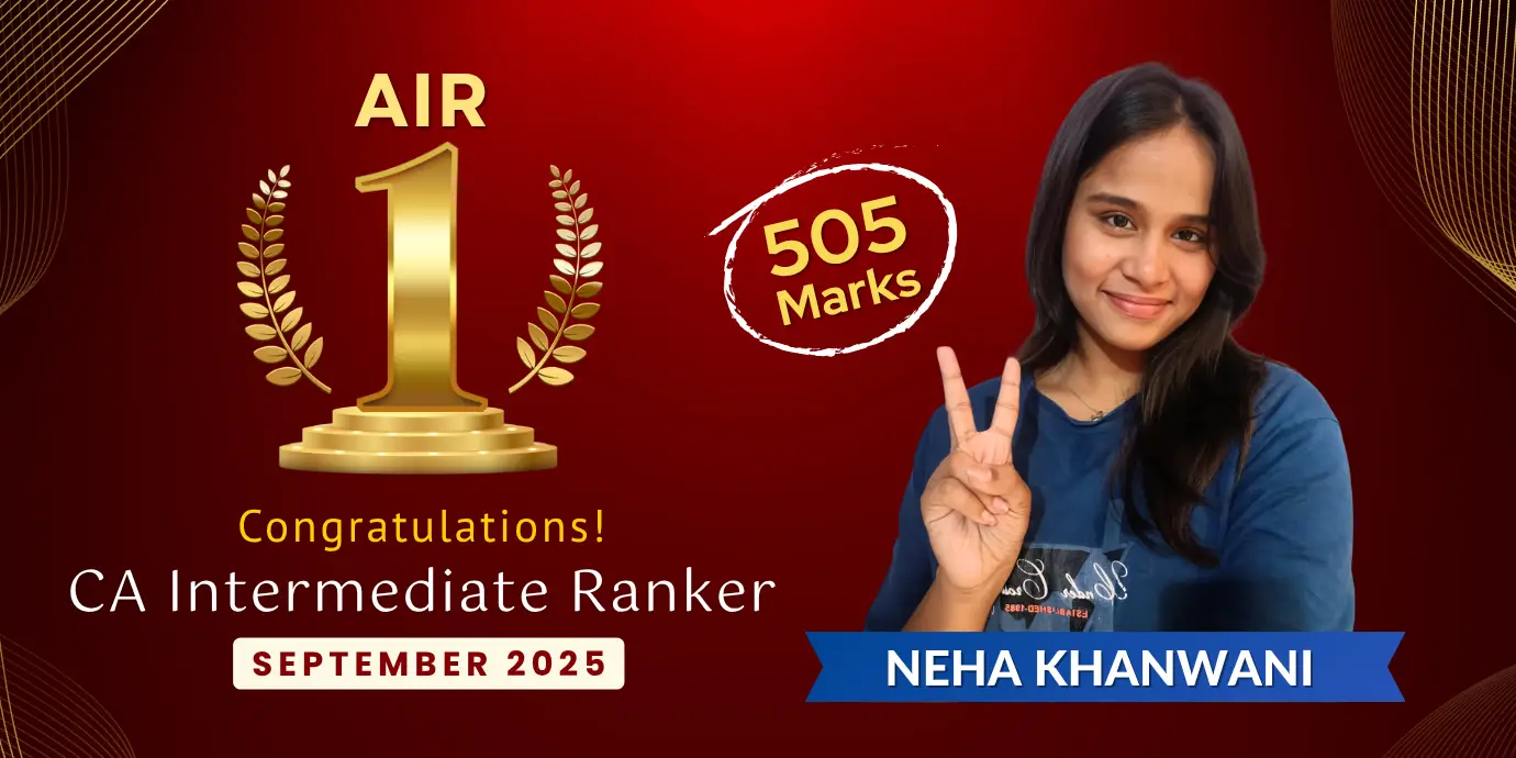Neha Khanwani AIR 1st Ranker in CA Intermediate Sept 2025