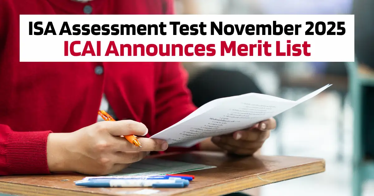 ISA Assessment Test November 2025: Merit List Released by ICAI