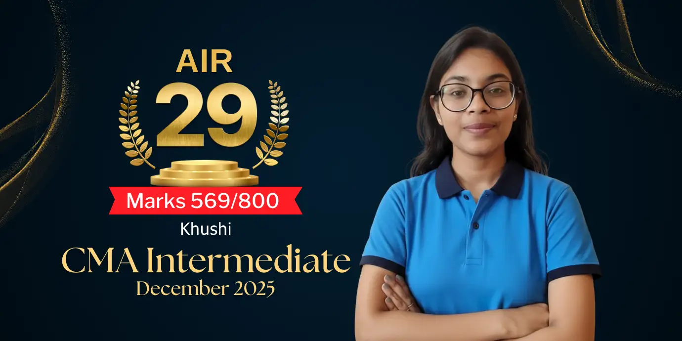 CMA Inter AIR 29 Dec 2025 Khushi from VSI Jaipur