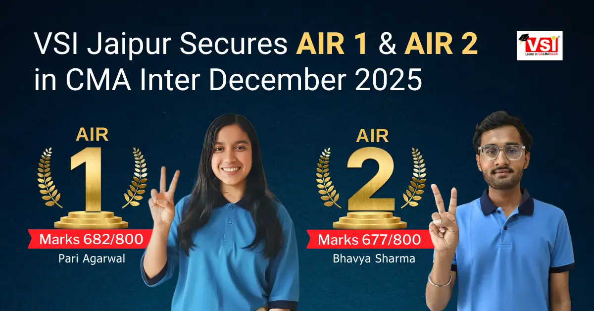 Pari Agarwal from VSI Jaipur Secures CMA Inter AIR 1 in Dec 2025