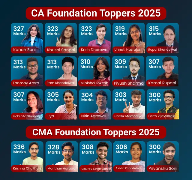 CMA\CMA Foundation Toppers in 2025 from VSI Jaipur